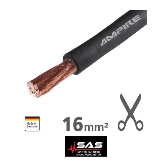 Przewód zasilający Ampire XSK16 BLK / 60m Przewód zasilający 16 mm2 czarny. Kabel zasilający czarny, seria X-Link, jakość premium.